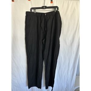 Men's Casual Cotton Linen Pants Elastic Waist Drawstring Beach Size XL/32L